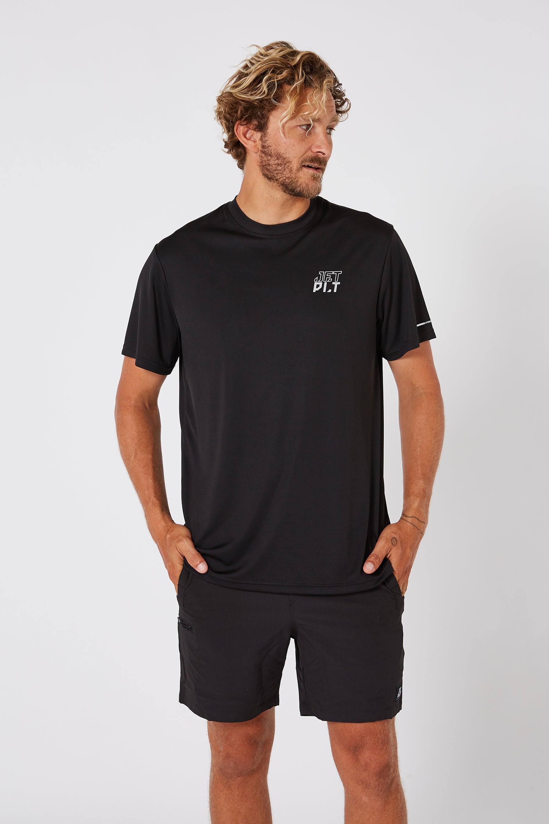 Jetpilot Venture Ss Hydro Mens Tee - Black Lifestyle 6