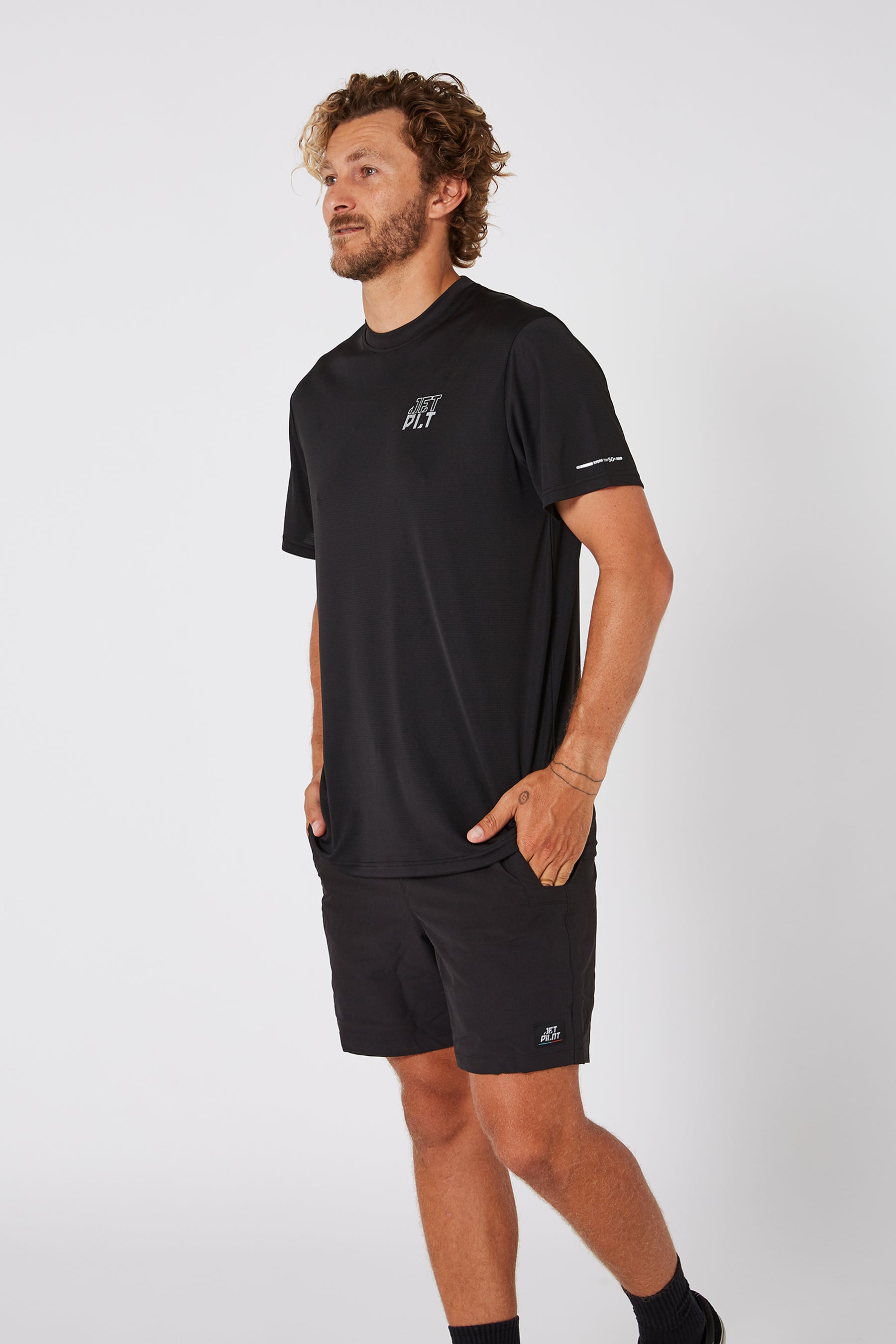 Jetpilot Venture Ss Hydro Mens Tee - Black Lifestyle 7