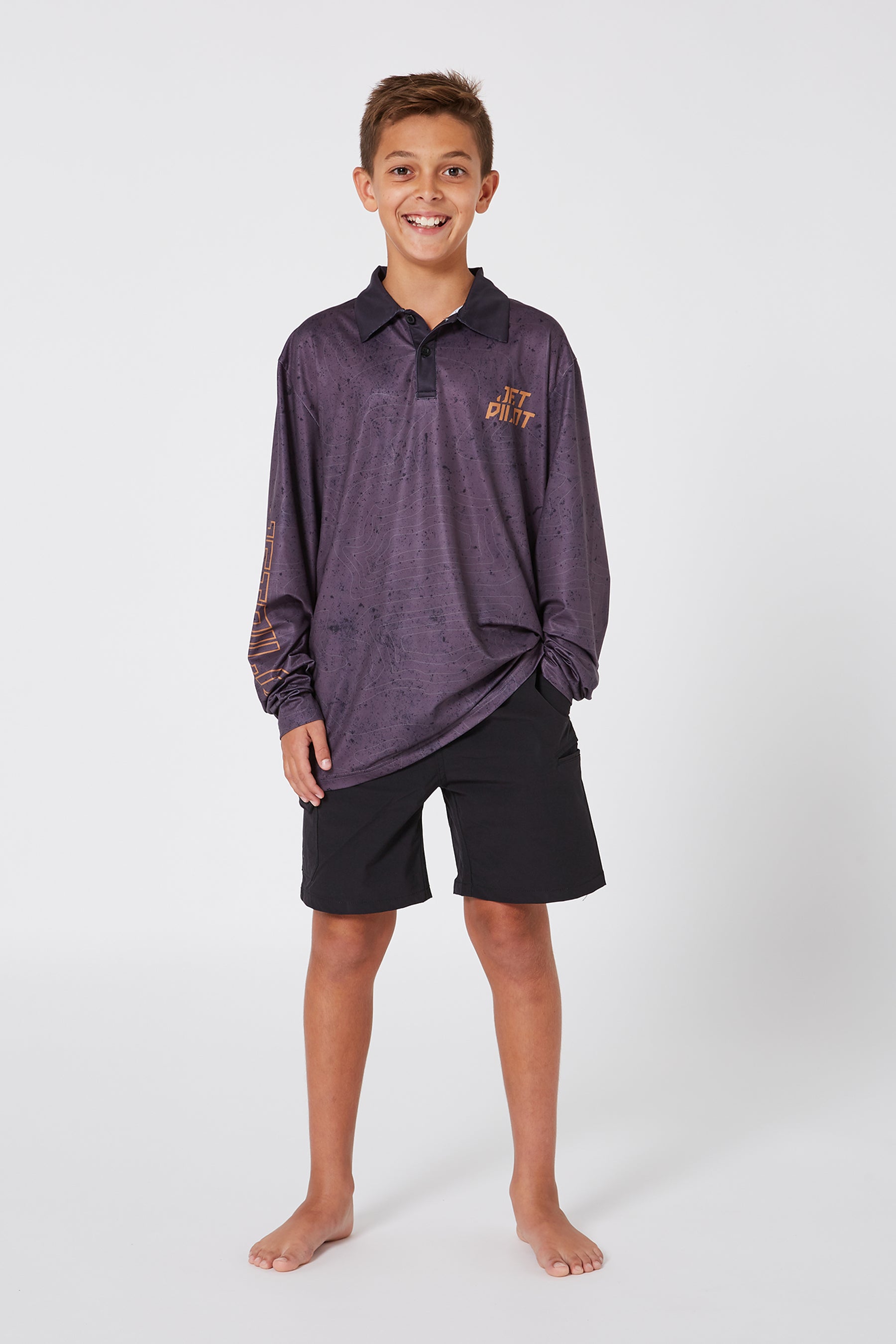 Jetpilot Venture Youth Fishing Shirt - Black Lifestyle 3