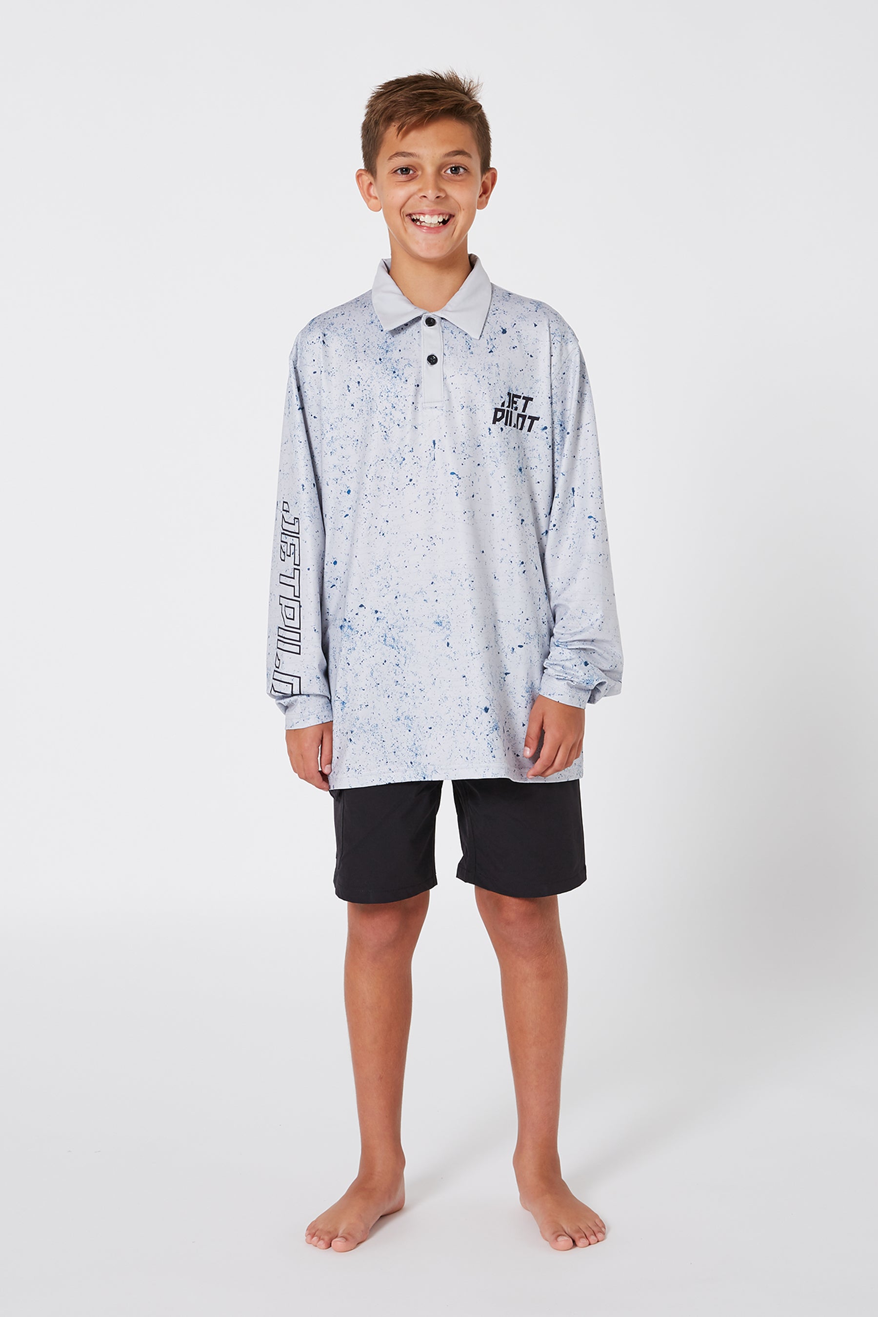 Jetpilot Venture Youth Fishing Shirt - Grey