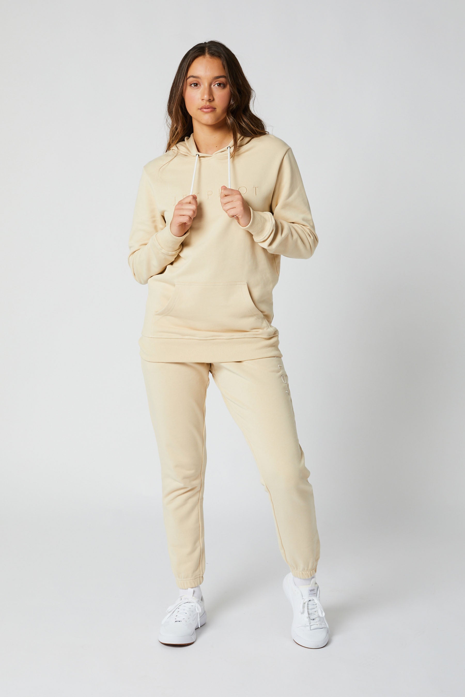 Jetpilot Simple Ladies Hoodie Tan