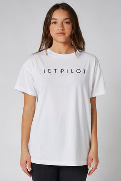 Jetpilot Simple Ladies Oversized S/S Tee - White