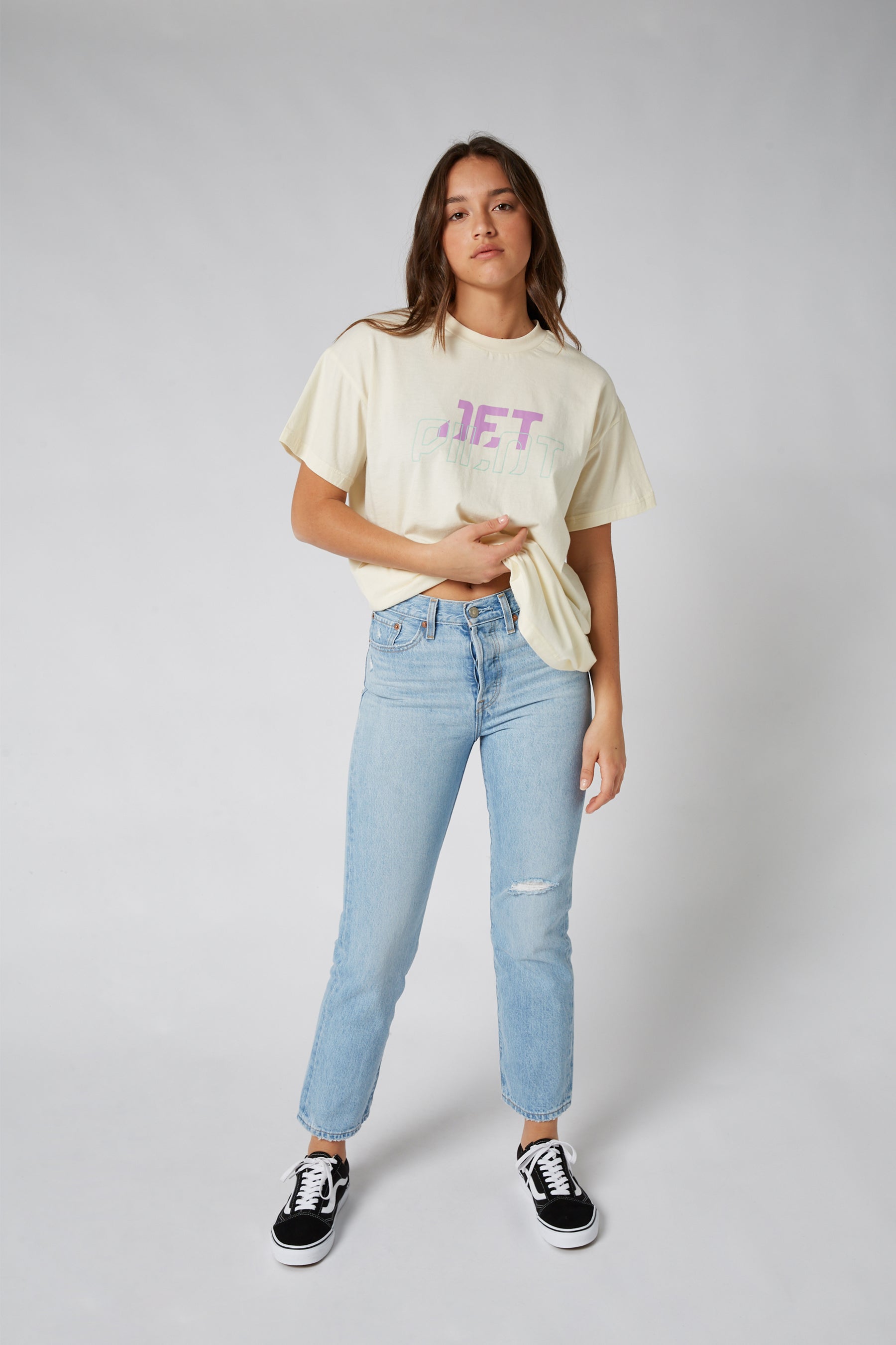 Jetpilot Orbital Ladies S/S Tee - Off White