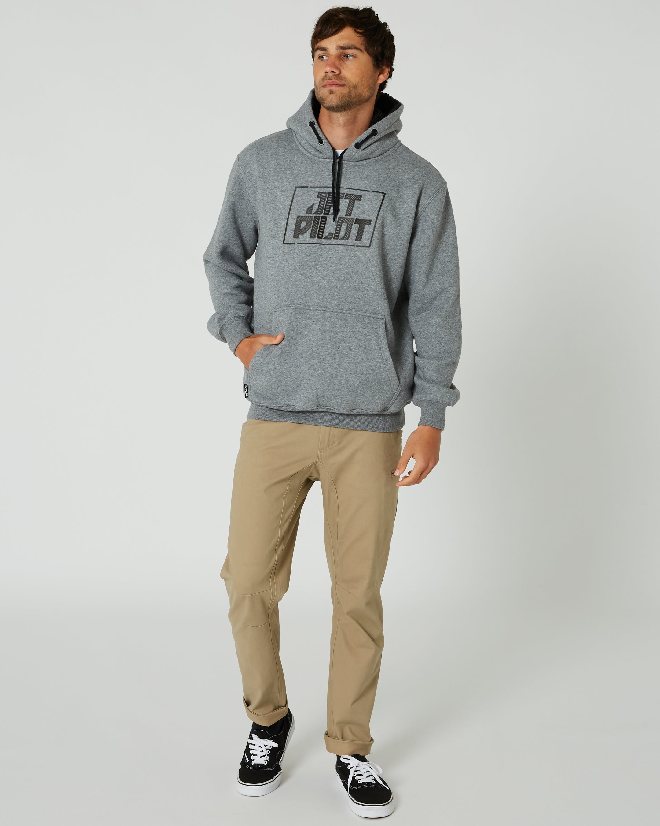 Jetpilot Corp HD Mens Pullover Hoodie - Charcoal 4