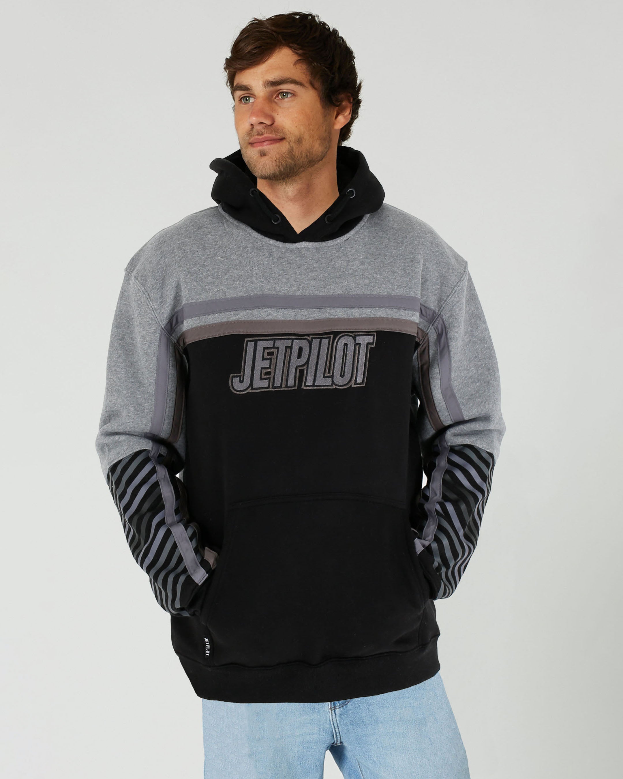 Jetpilot F4 Mens Pullover Hoodie - Charcoal/Black