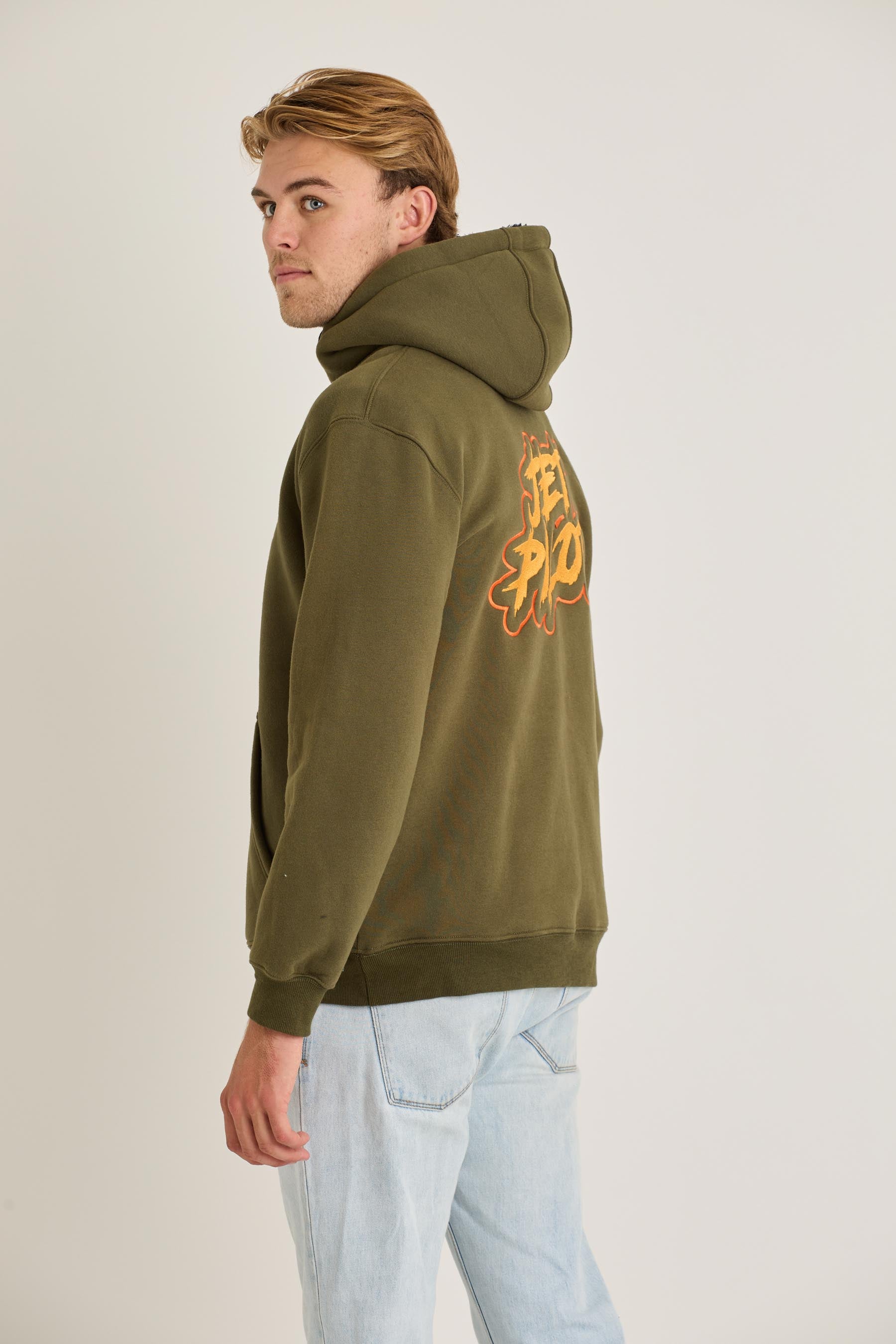 Jetpilot Yowie Sherpa Mens Pullover - Army 5