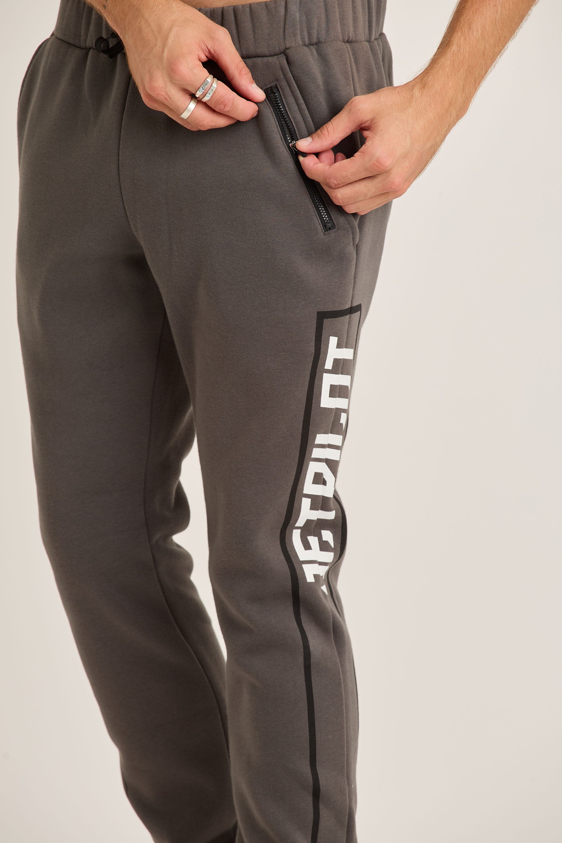 Jetpilot Elevate Mens Cuffed Trackpants Charcoal