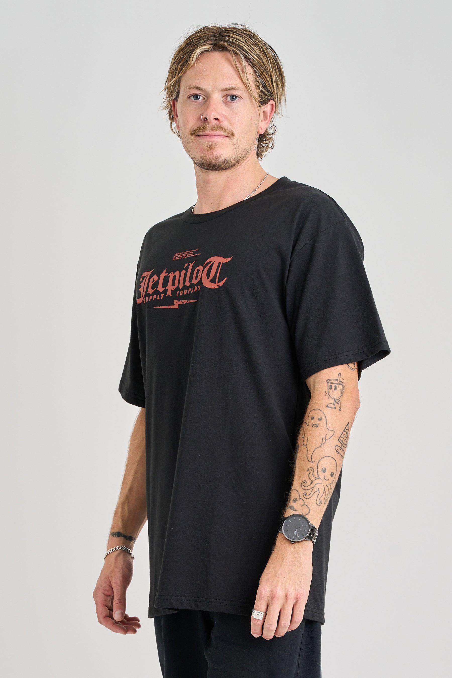 Jetpilot Spinal Tee - Black/Rust 2