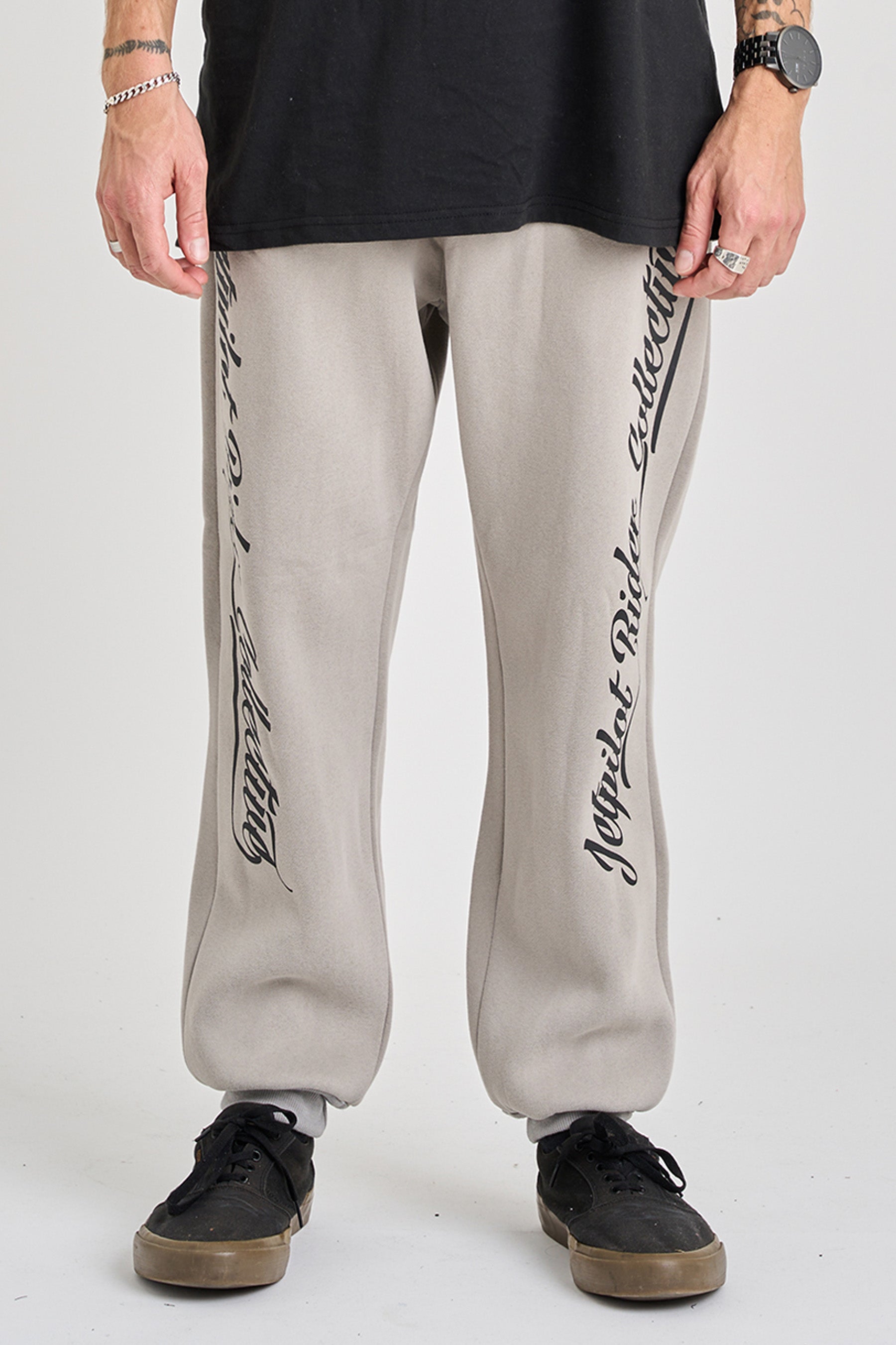 Jetpilot Dark Script Track Pant - Storm 1