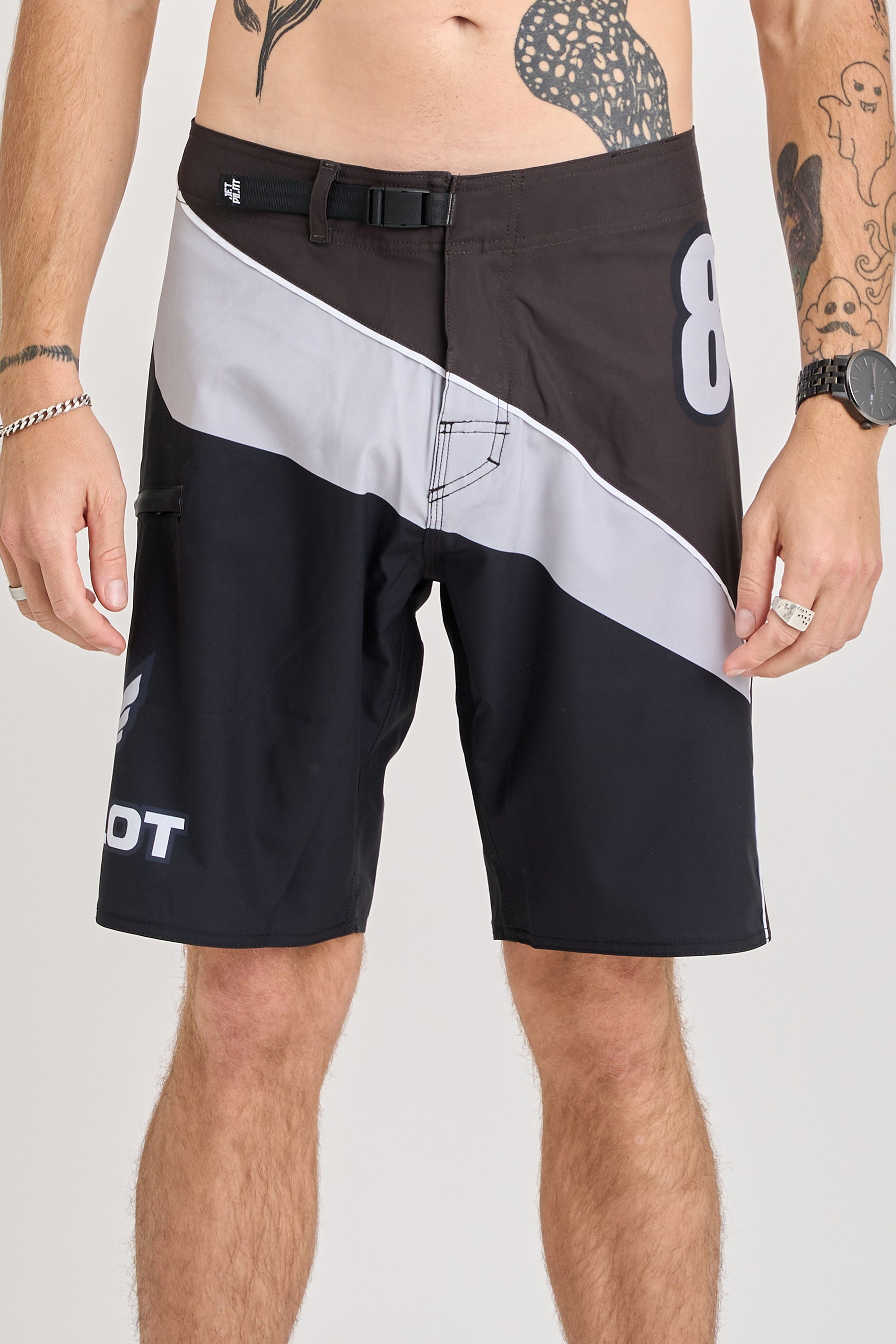 Jetpilot Squadron Boardshort - Black 1