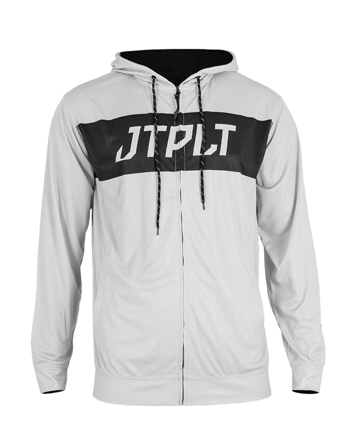 Jetpilot Rx Mens L/S Front Zip Hooded Rashie - Grey