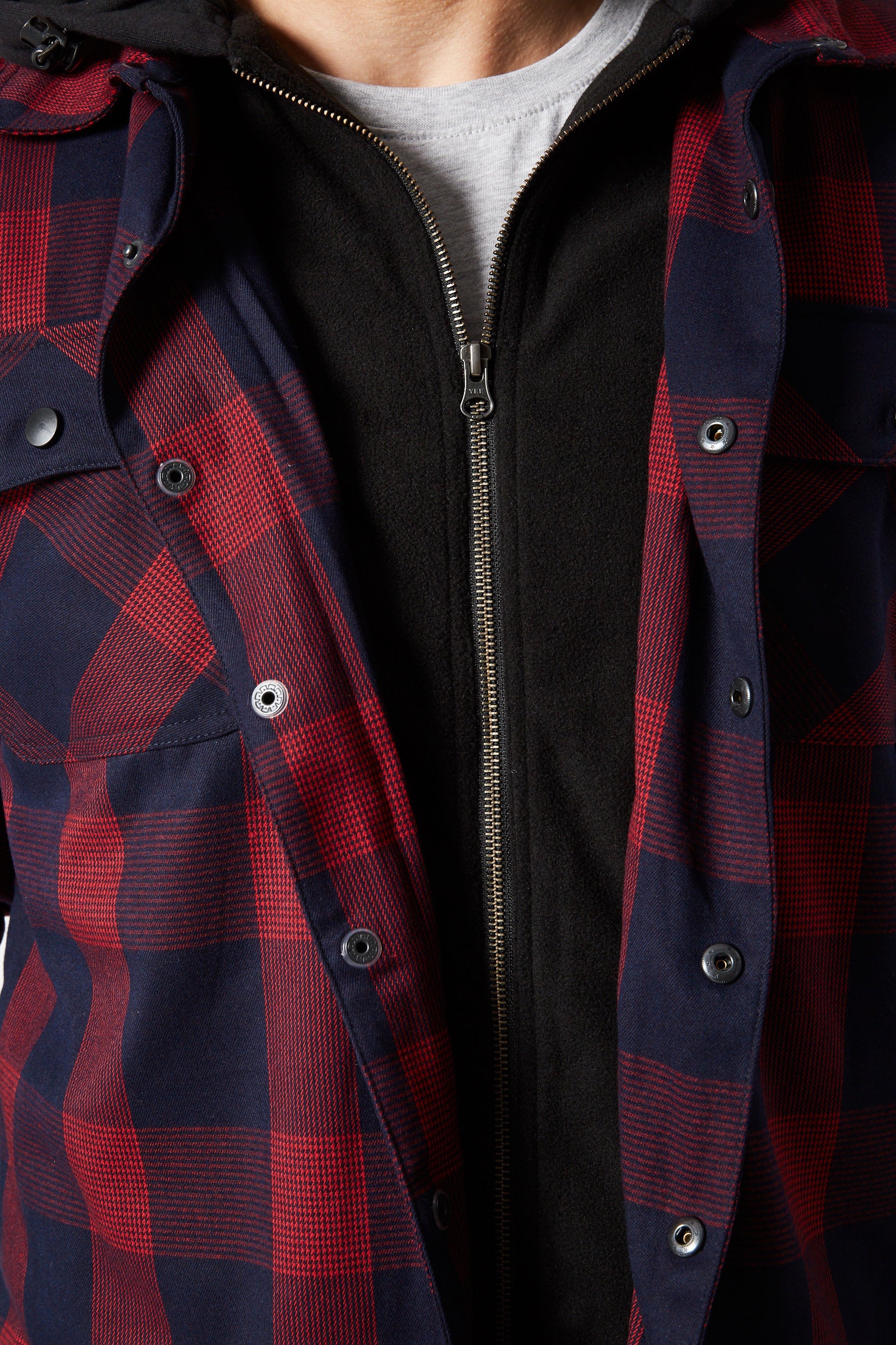 Insulated flannel clearance jacket with hood