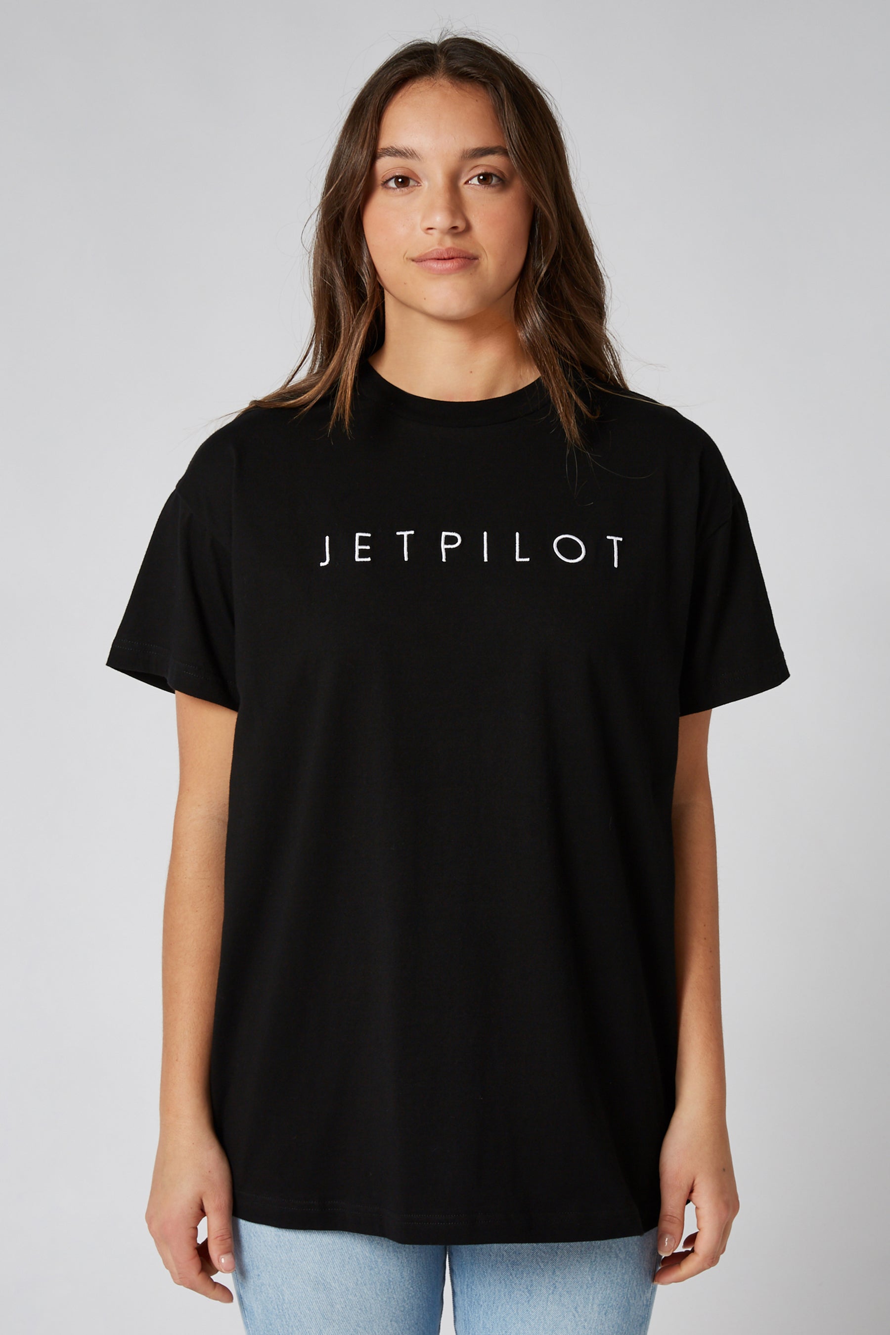 Jetpilot Simple Ladies Oversized S/S Tee - Black