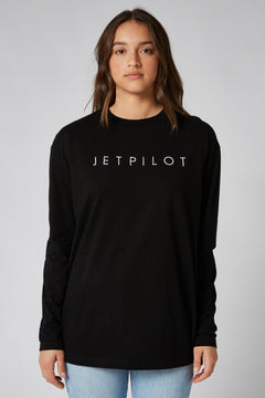 Jetpilot Simple Ladies Oversized L/S Tee - Black